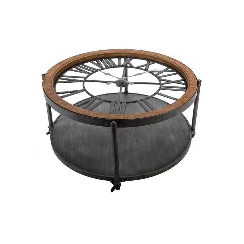 mesa de centro chrono de metal con péndulo