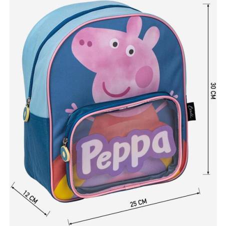 mochila infantil peppa pig blue