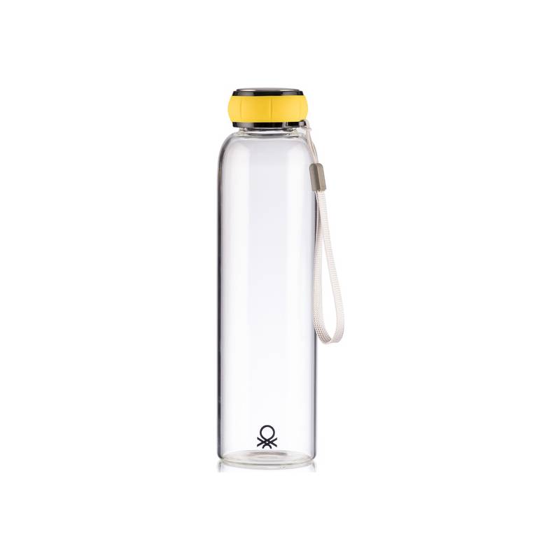 botella agua 550ml borosilicato amarillo casa benetton
