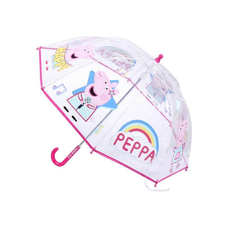 paraguas manual poe burbuja peppa pig pink