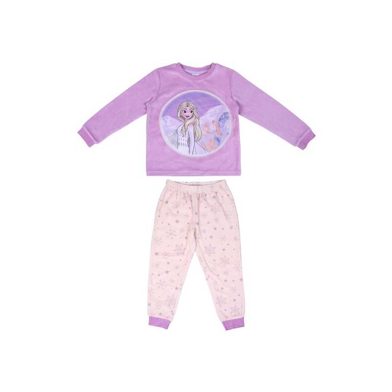pijama largo velour cotton frozen 2 lilac