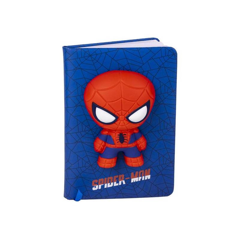 cuaderno squishy spiderman blue