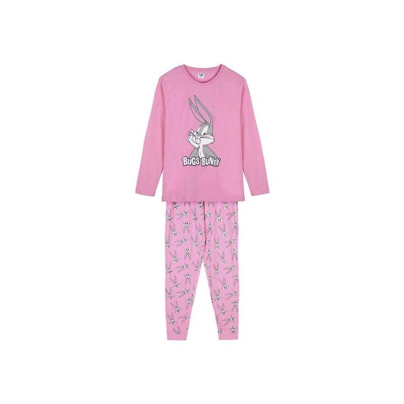 pijama largo single jersey looney tunes pink