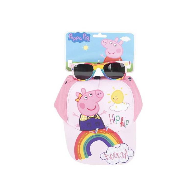 gorra set gafas de sol peppa pig pink