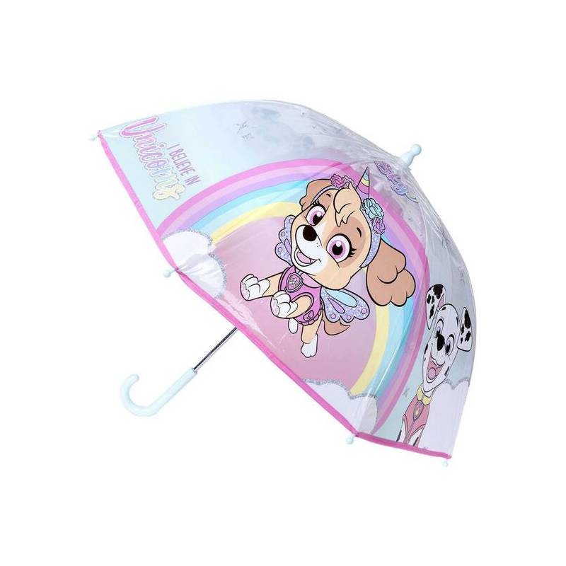 paraguas manual poe burbuja paw patrol skye pink
