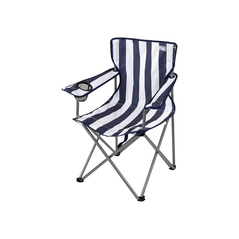 sillón plegable raya azul lona con bandolera 65x50x82 cm