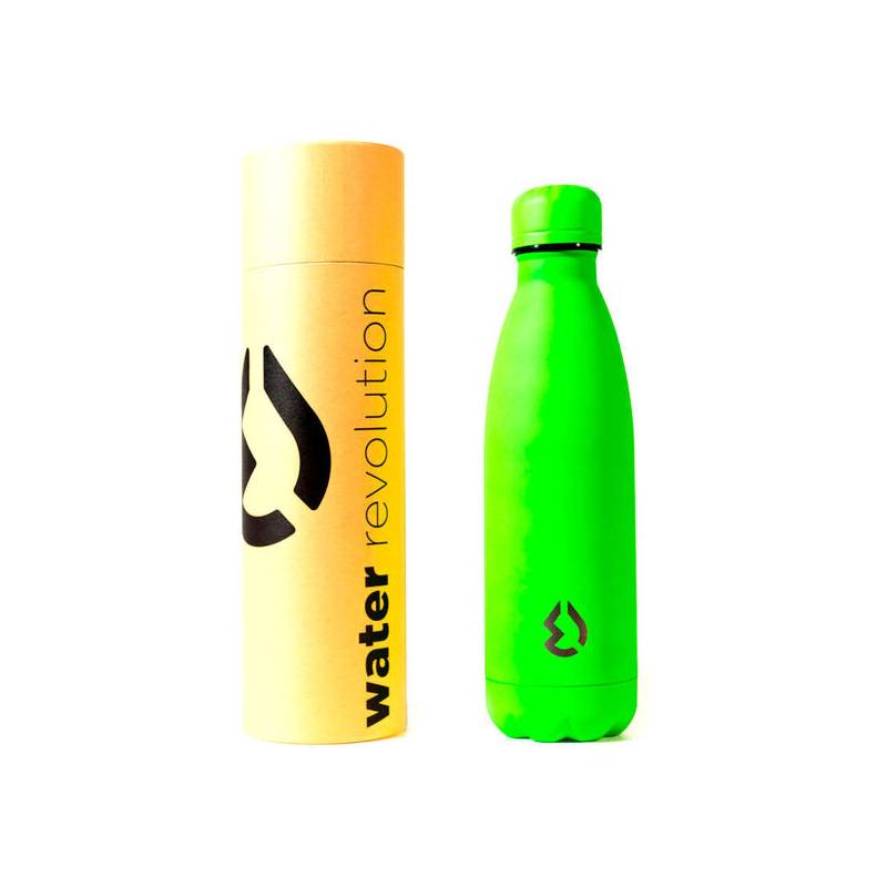 botella verde fluor water revolution 500ml