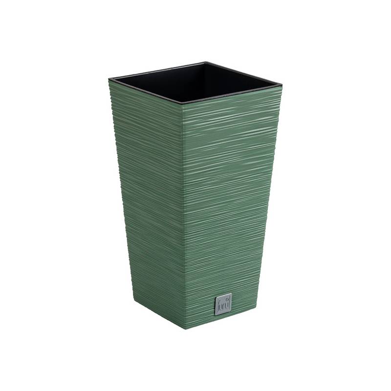 macetero color verde tierra con depósito colección furu de 265 x 265 x 50 cm capacidad de 11 l