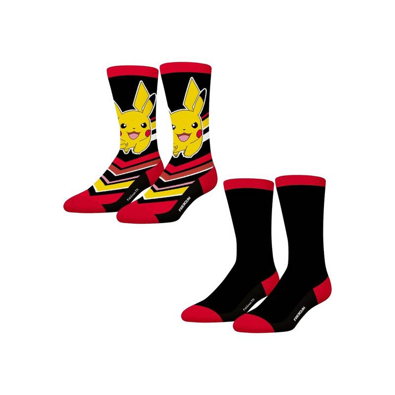 set de 2 calcetines algodón freegun colección pokemon para hombre