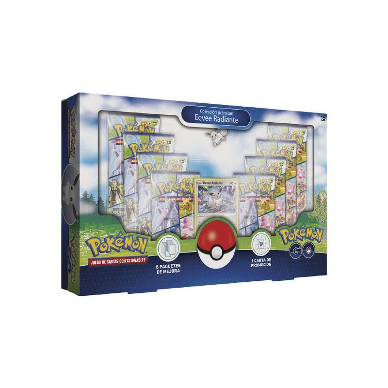 caja juego cartas coleccionables eevee radiante pokemon go