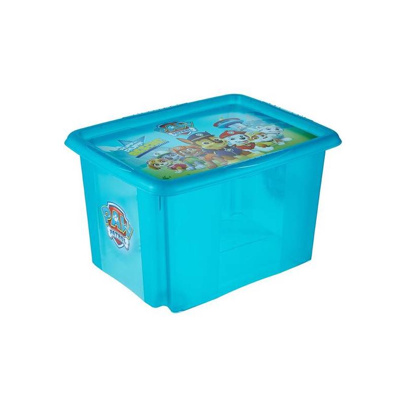 caja de almacenamiento 45 x 35 x 27 azul translúcido