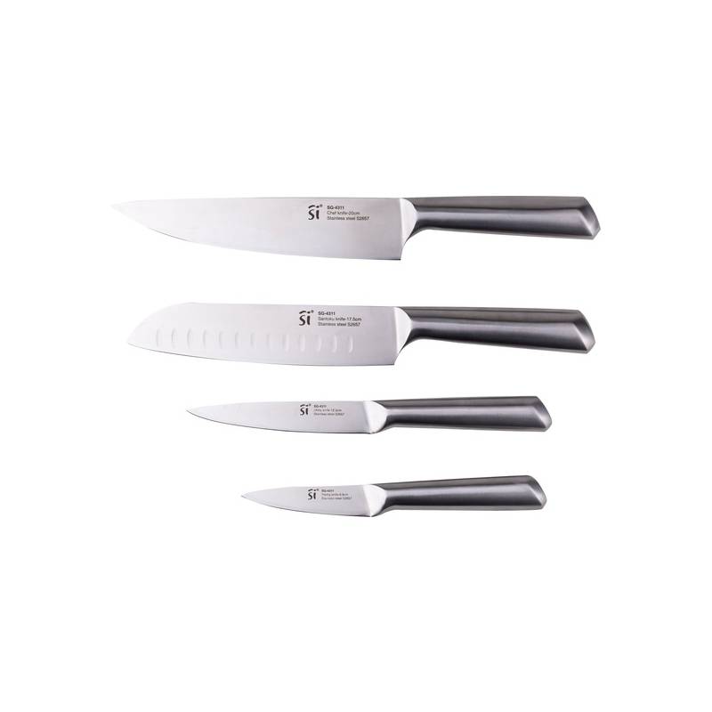 set 4pc cuchillos acero inox agros