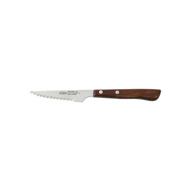 cuchillo chuletero 11cm acerinox mango madera alcaraz