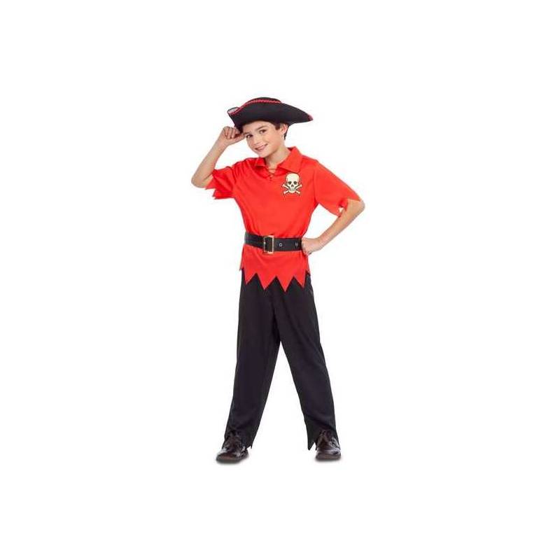 disfraz pirata rojo 5 6 años sombrero camisa cinturón y pantalones