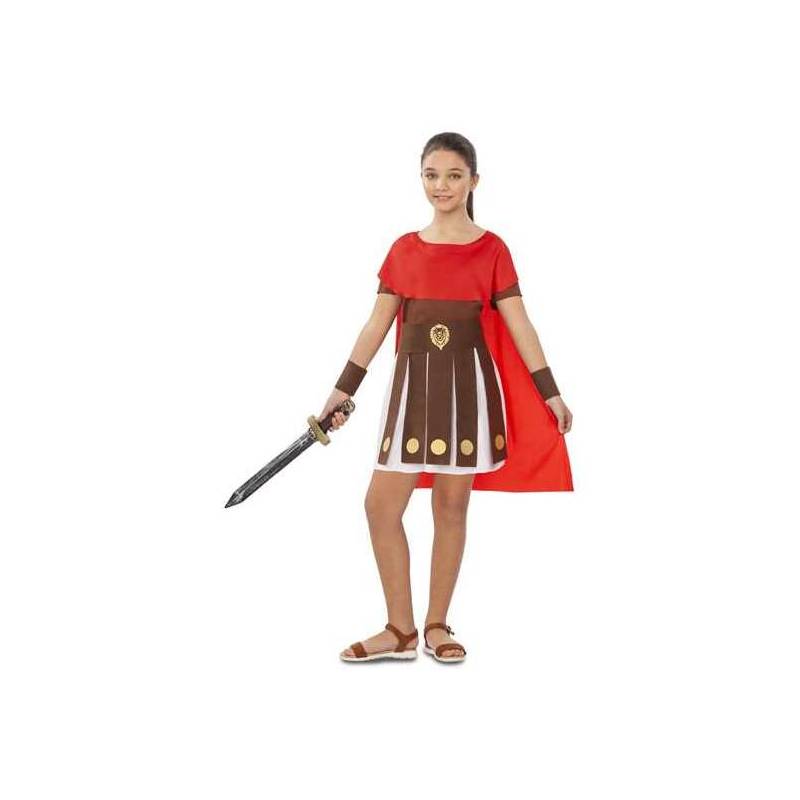 disfraz guerrera romana 7 9 años capa vestido cinturón y muñequeras