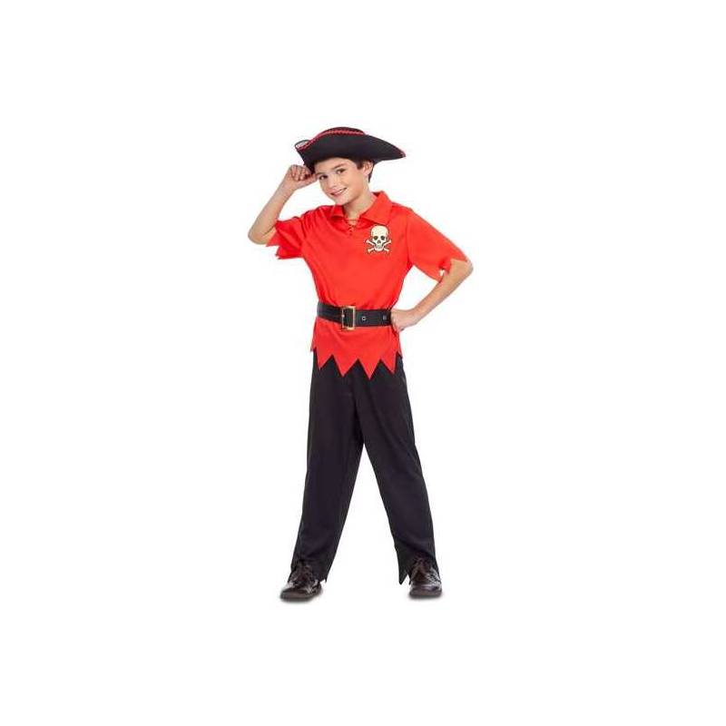 disfraz pirata rojo 3 4 años sombrero camisa cinturón y pantalones