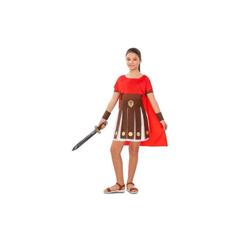 disfraz guerrera romana 5 6 años capa vestido cinturón y muñequeras