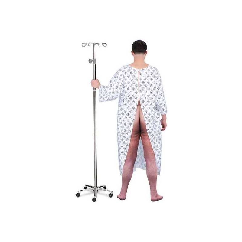 disfraz adulto paciente de hospital talla unica bata y mallas