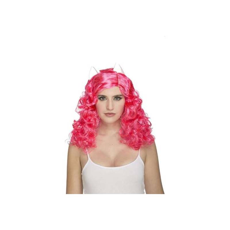 peluca rizada rosa de gatita