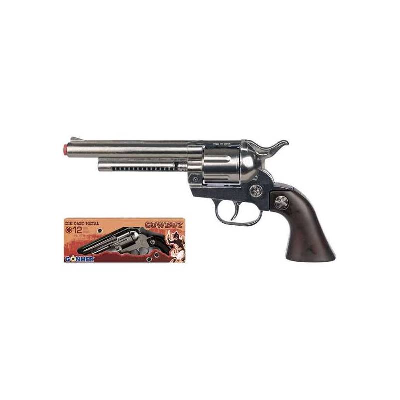 pistola 8 tiros plateada 27x95x35 cm
