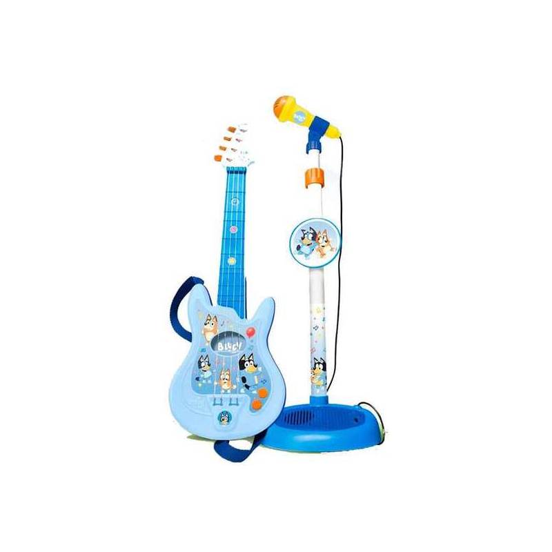 guitarra y microfono con pie extensible bluey altura regulable 60x30x17 cm