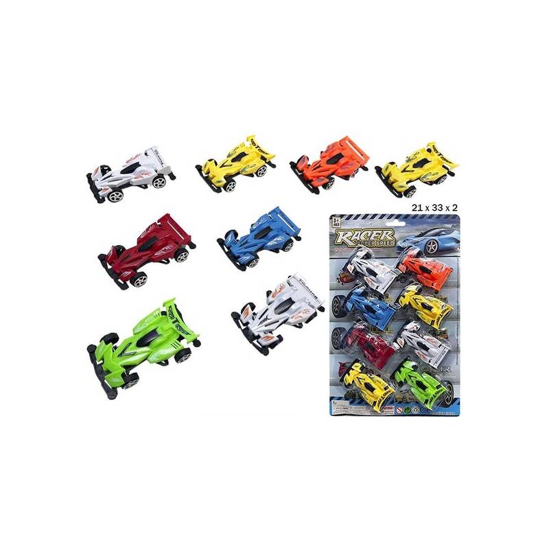 blister 8 coches carreras racer