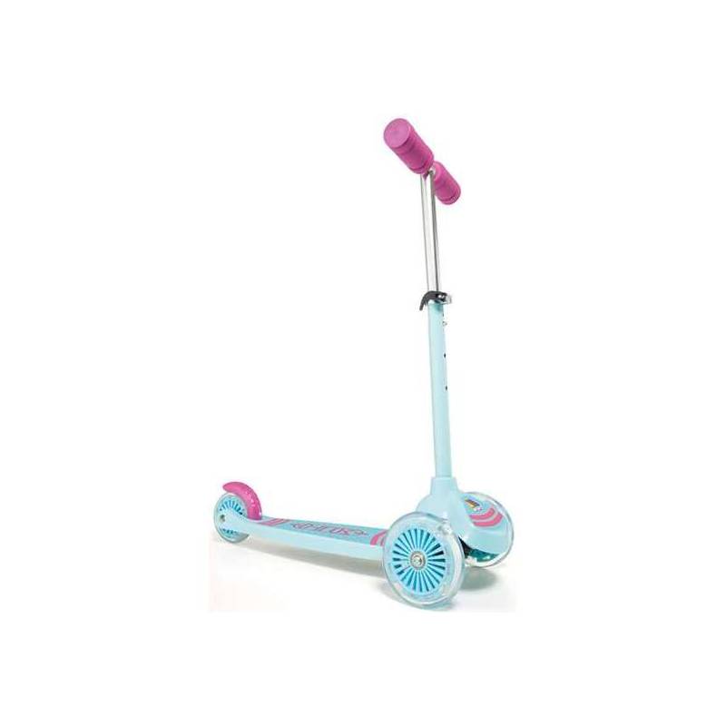 patinete maxi scooter rosa 3 ruedas con luces 56 cm