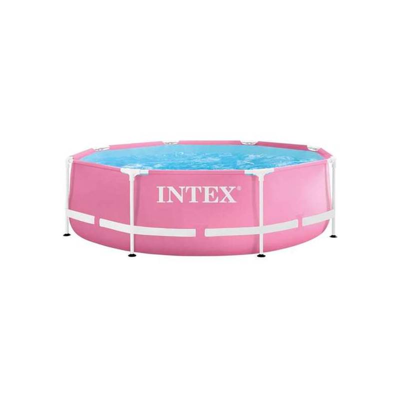 piscina metal frame d244x74cm rosa