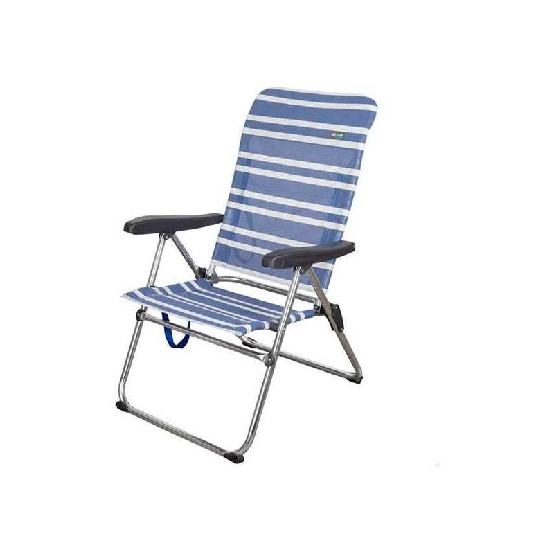 silla playa plegable aluminio mykonos 5 posiciones 61x63x93 cm con asa