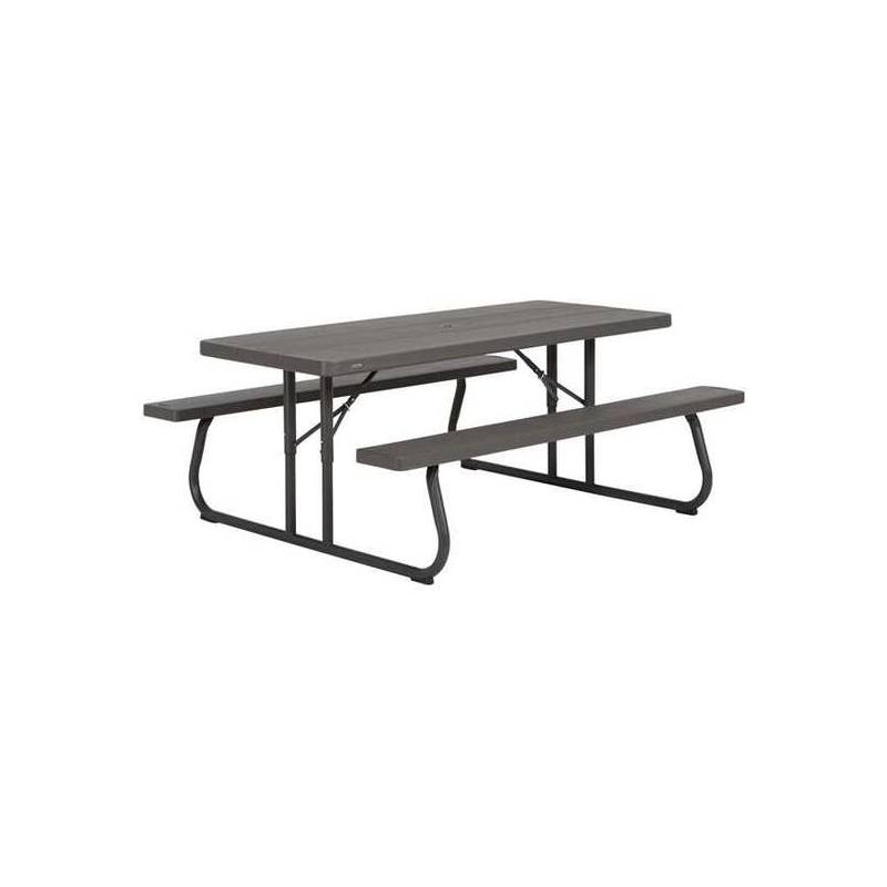 mesa de picnic plegable marrón 183x145x74 cm