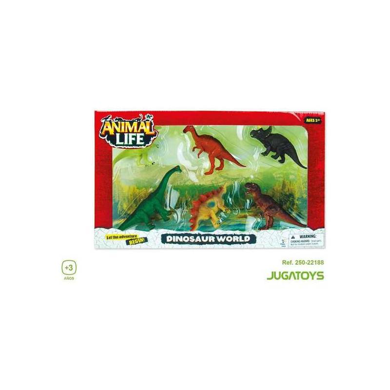 figuras dinosaurios en caja 6 pzas
