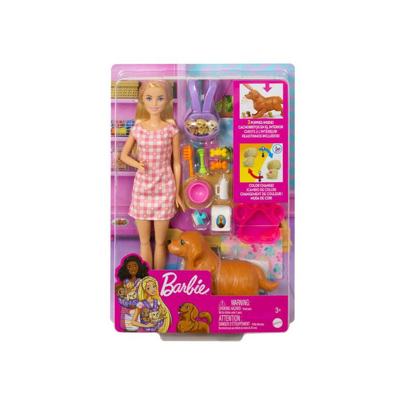 muñeca y cachorros barbie