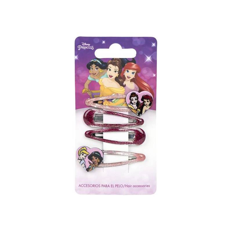 accesorios pelo clips 4 piezas princess