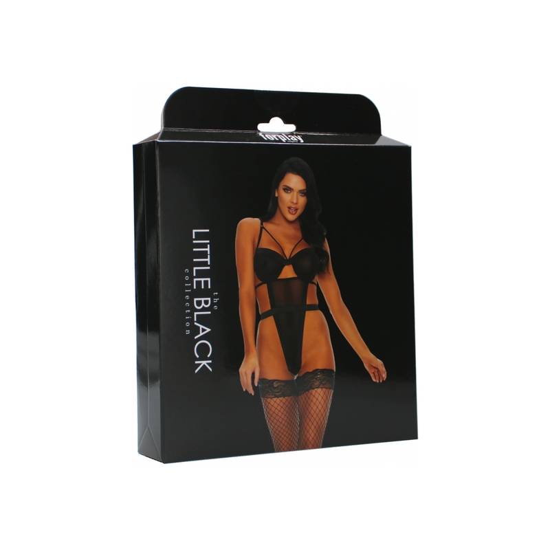 SULTRY VIXEN TEDDY WITH GARTER STRAPS NEGRO