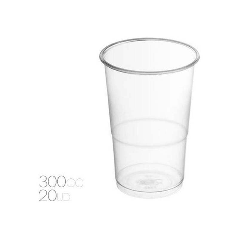 vasos plástico x 20uni 300 cctranparente
