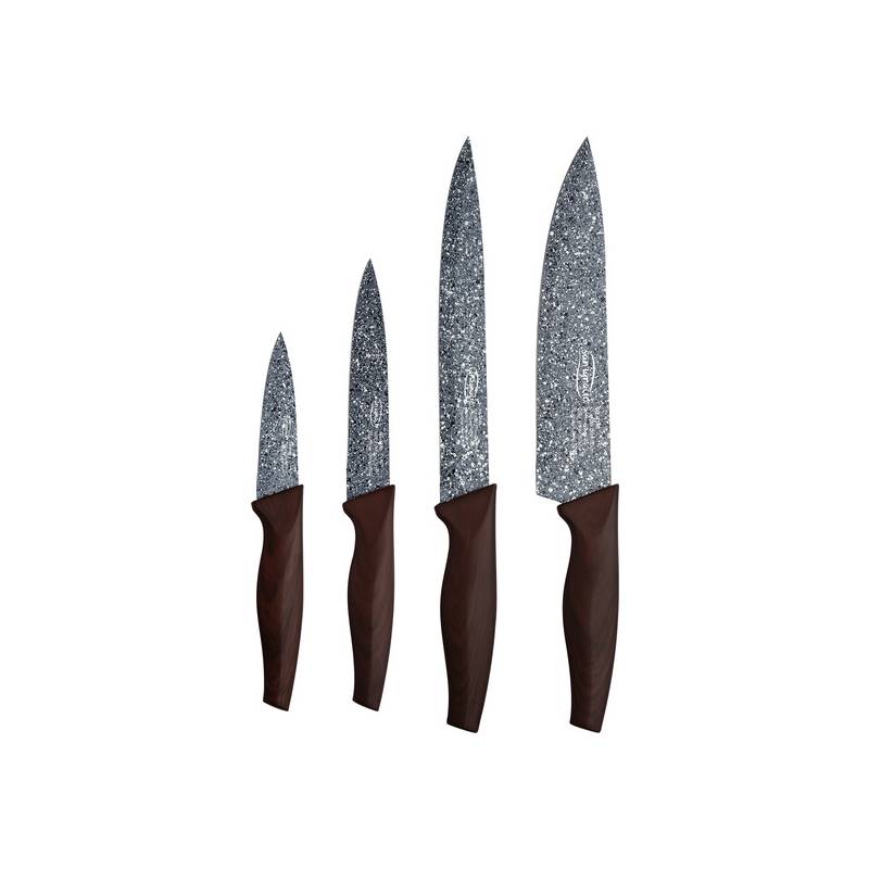 set 4pc cuchillos acero inoxidable