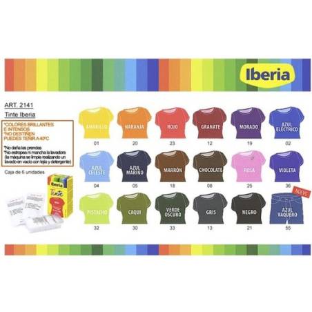 Iberia - Pack de 6, Tinte para Ropa Color Negro, Color Brillante y  Duradero, No Destiñe, Incluye