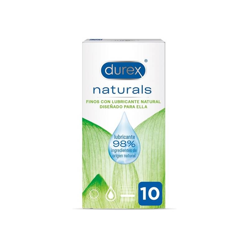durex naturals preservativos finos con lubricante natural 10uds