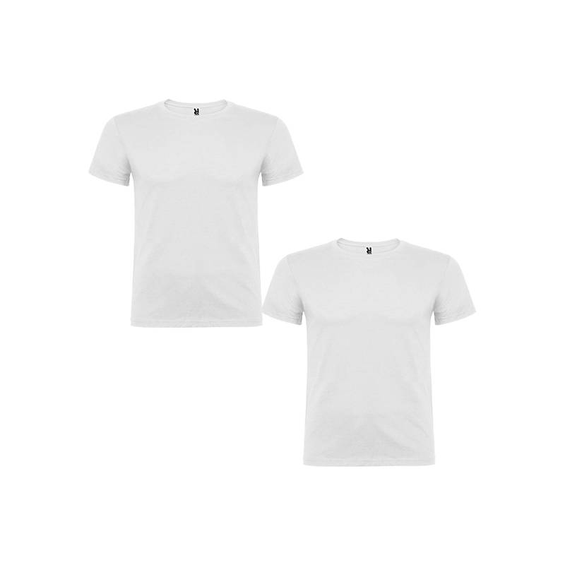 pack de 2 camisetas de manga corta roly blanco con cuello redondo doble