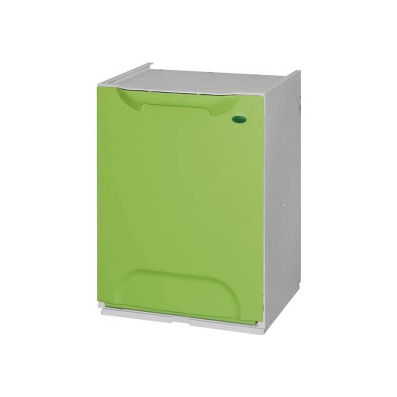 papelera reciclaje en polipropileno verde con depósito 20l