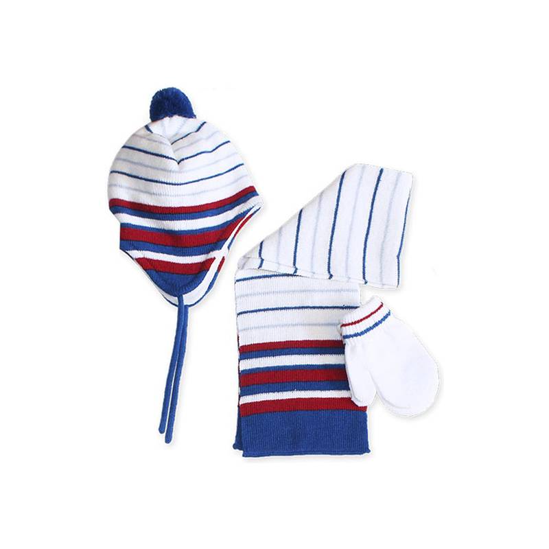 conjunto de guantes gorro y bufanda para bebés de 9 a 18 meses color crudo