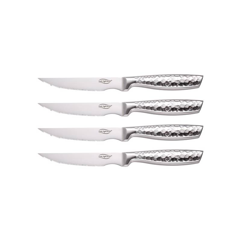 set 4pc cuchillos chuleteros acer inox colección origen