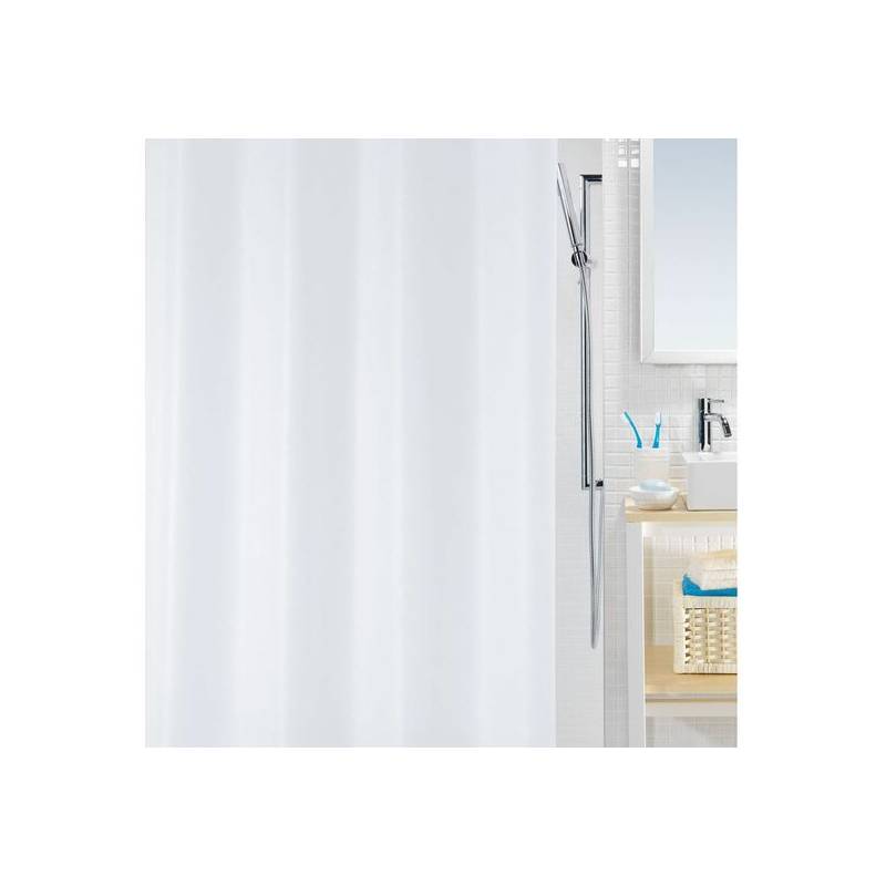 spirella colección bio cortina de ducha textil 180 x 200 100 polyester blanco