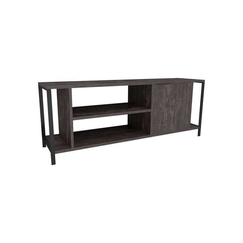 mesa tv100 tablero de aglomerado rechapado en melamina color oscuro marrón negro