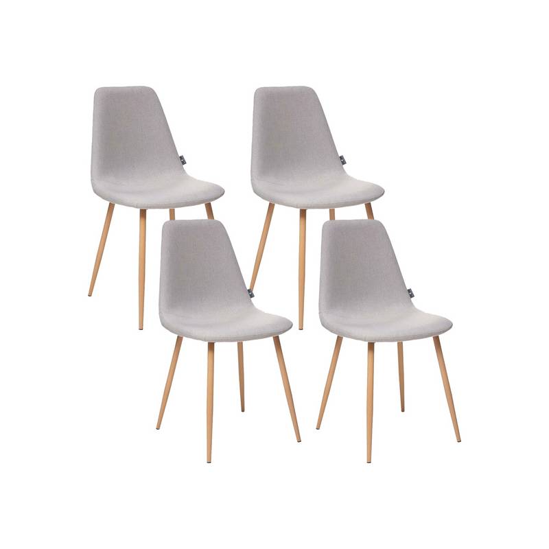 conjunto de 4 sillas de tipo escandinavo color gris claro