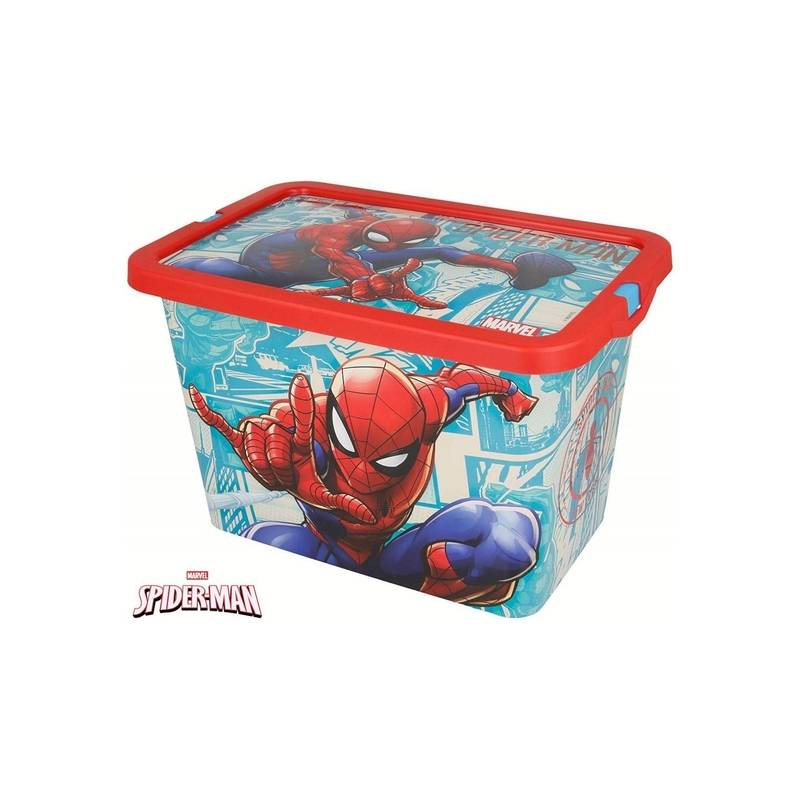 spiderman caja contenedor tapa 28x19x19