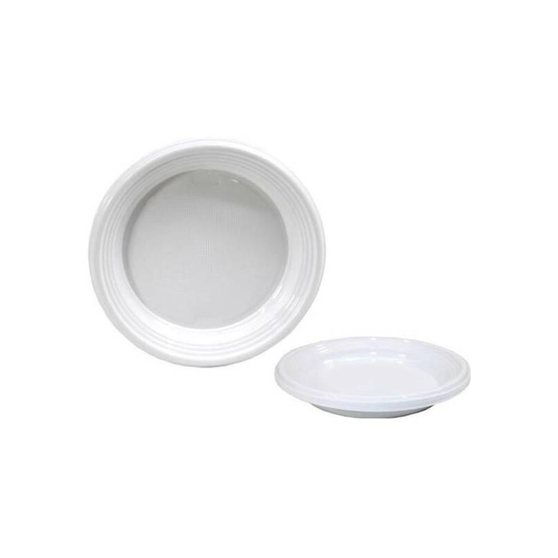 plato plastico hondo redondo 205cm blanco x 12 reutilizable