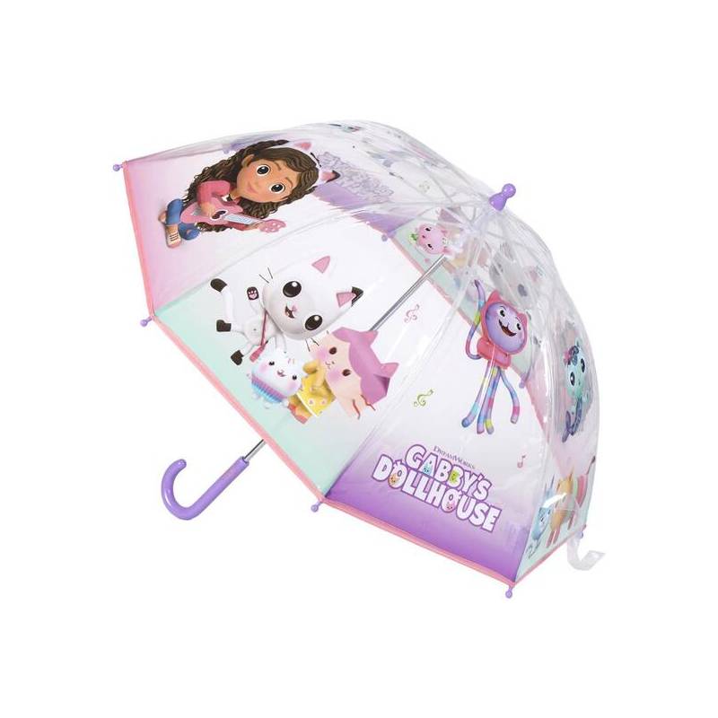 paraguas manual poe burbuja gabbys dollhouse lilac