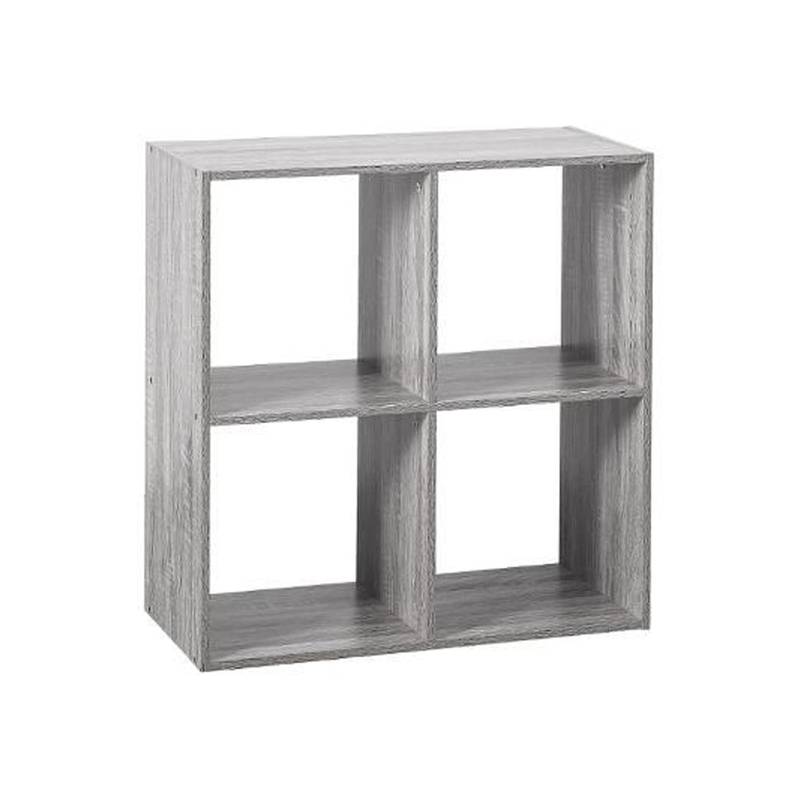 estantes de madera 4 compartimentos gris