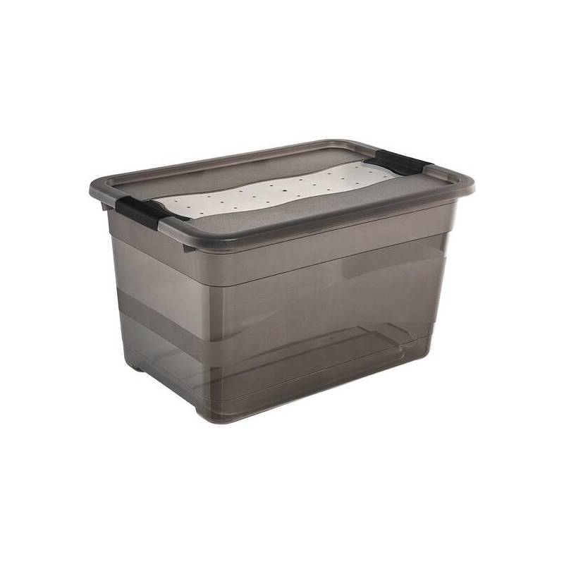 caja de almacenamiento 595 x 395 x 34 gris translúcido